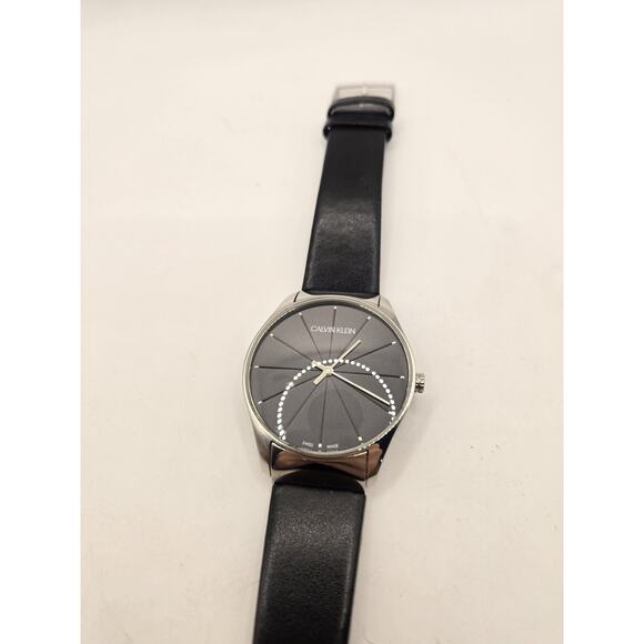 Calvin Klein Classic Black/Leather 38mm Men's Watch. K4D211CY. Excellent - Picture 3 of 7